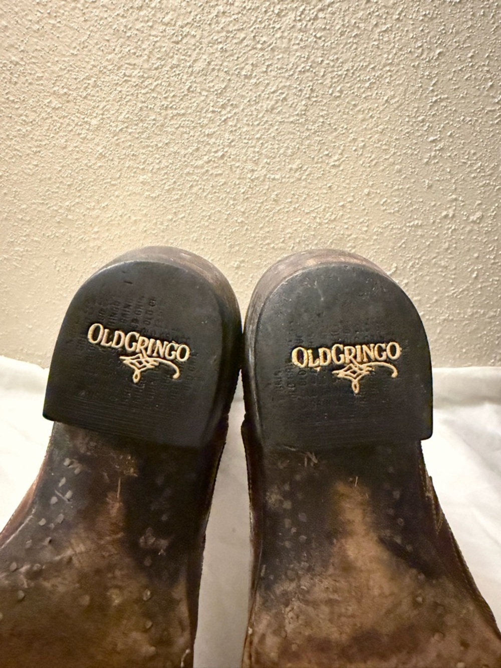 Old Gringo Tan Embroidered Leather Cowboy Boots, pre-owned, Sz7 - Picture 11 of 16